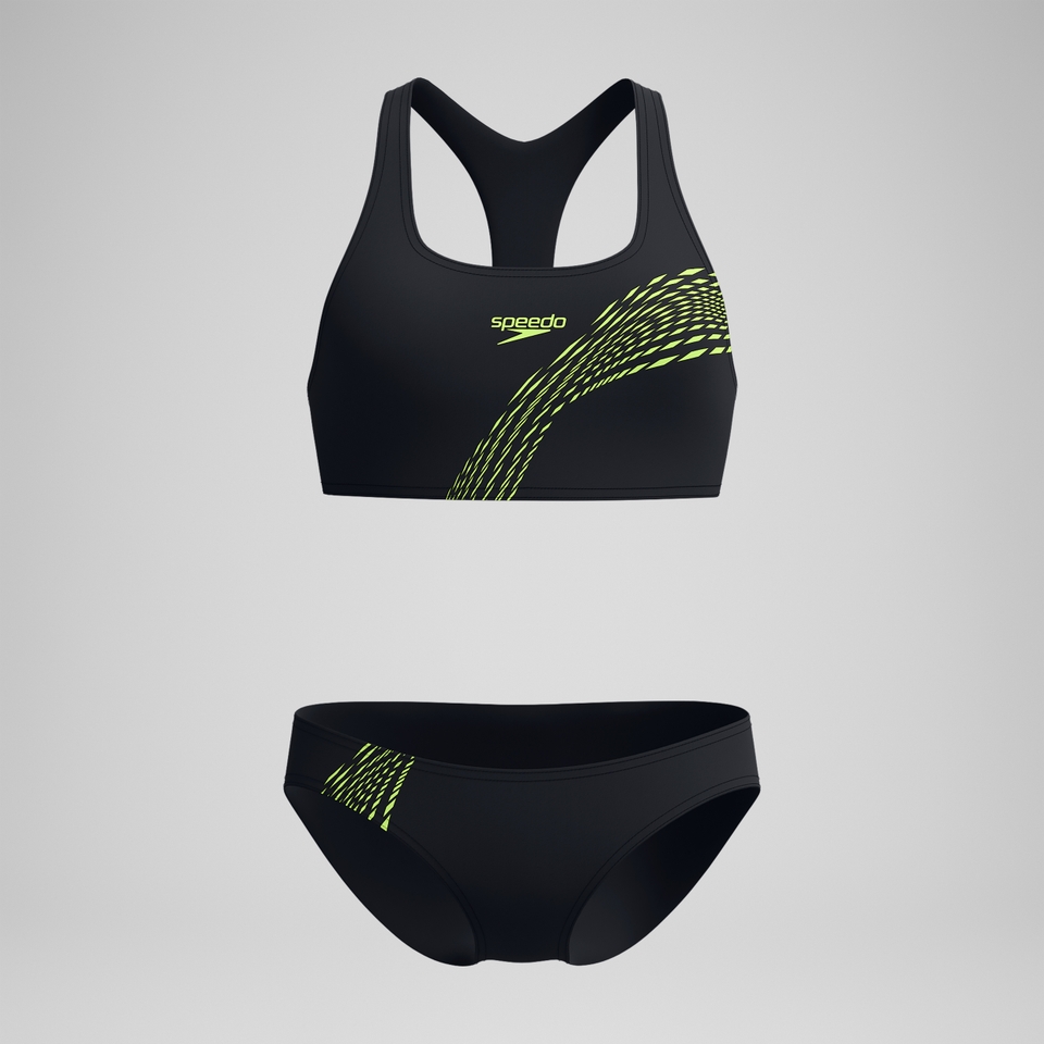 Women's Placement Bikini Black/Yellow