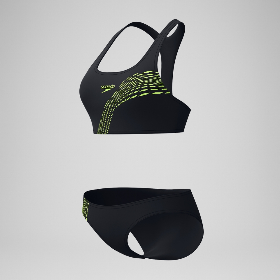 Women's Placement Bikini Black/Yellow