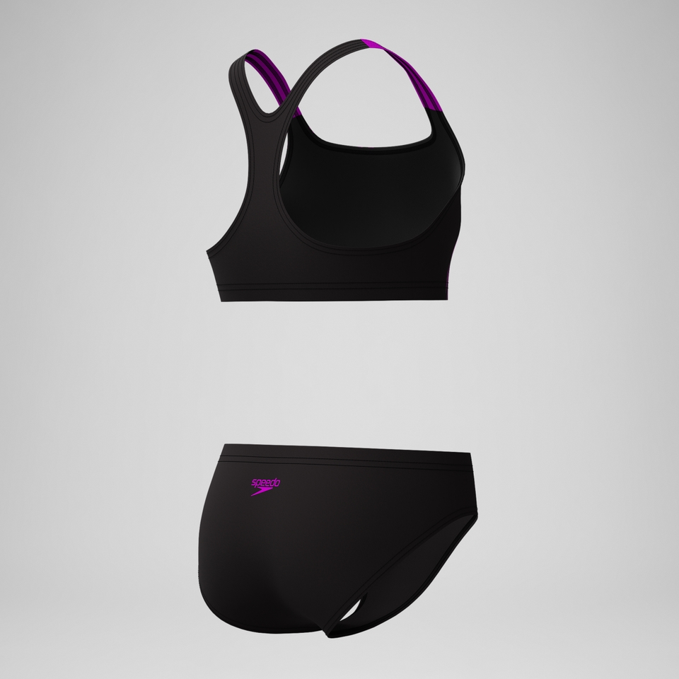 Girls' Medley Logo Bikini Black/Pink