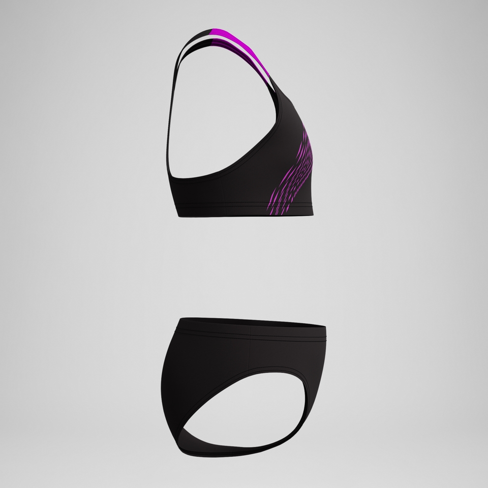 Girls' Medley Logo Bikini Black/Pink