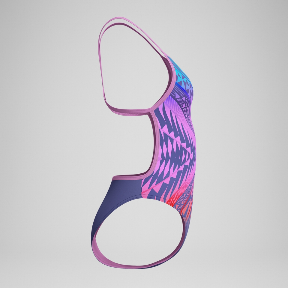 Women's Club Training Placement V Back Swimsuit Pink/Blue