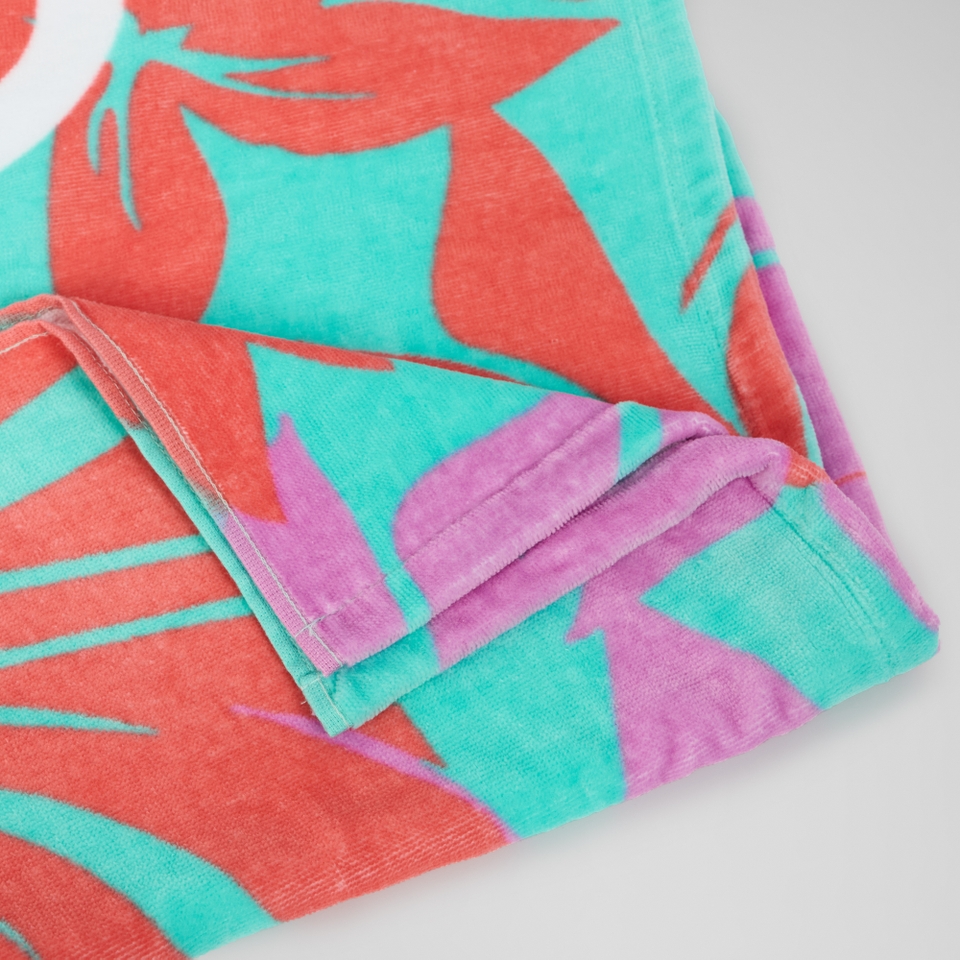 Printed Beach Towel Turquoise/Pink