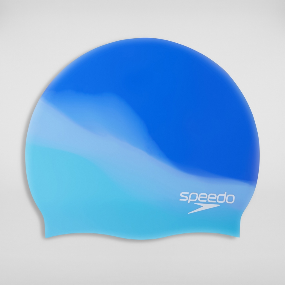 Adult Multi Colour Silicone Swim Cap Blue