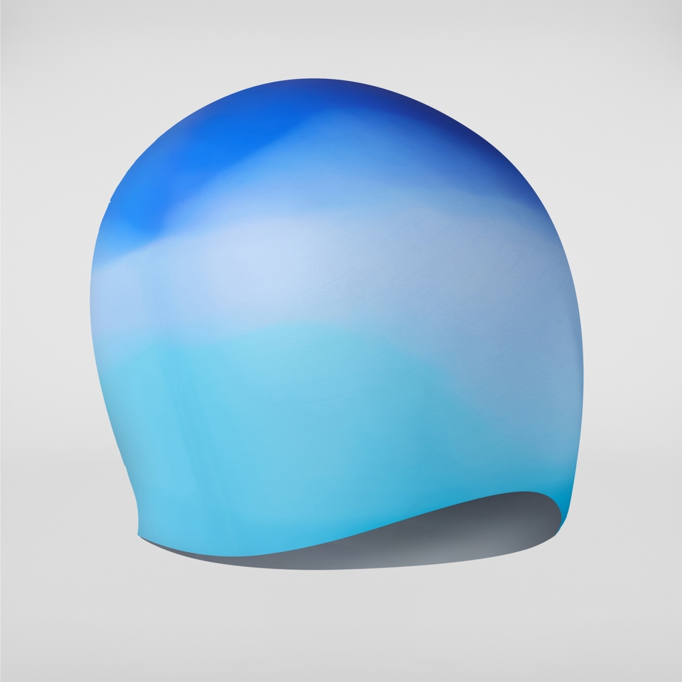 Adult Multi Colour Silicone Swim Cap Blue