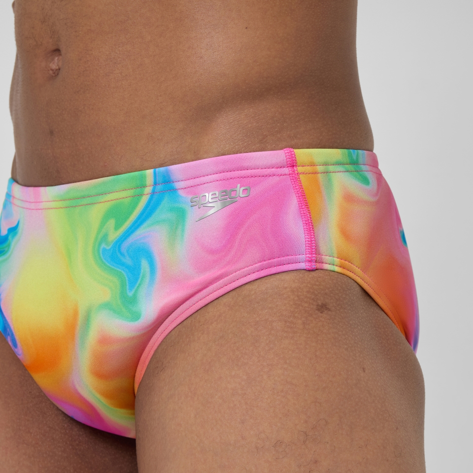 Club Training Bedruckte Badehose Pink/Gelb für Herren