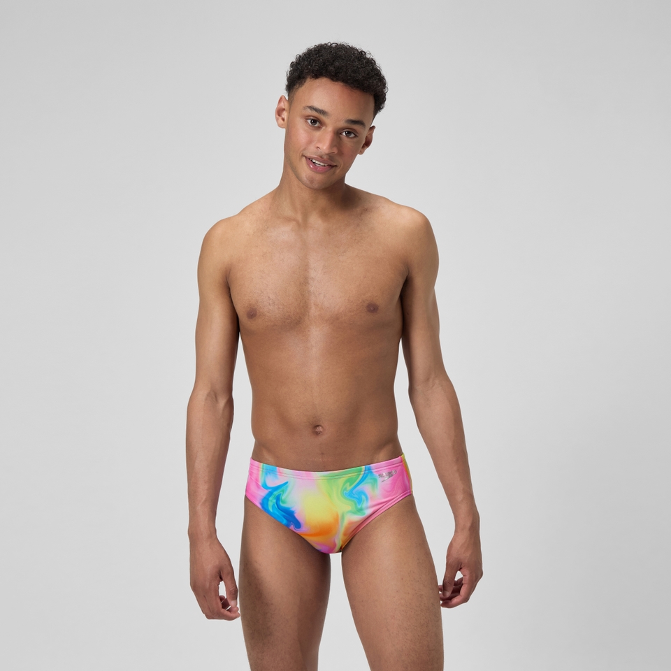 Men's Club Training Printed Brief Pink/Yellow