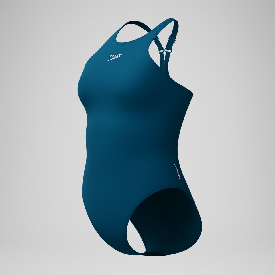 Women's Endurance+ Longer V Back Swimsuit Dark Teal