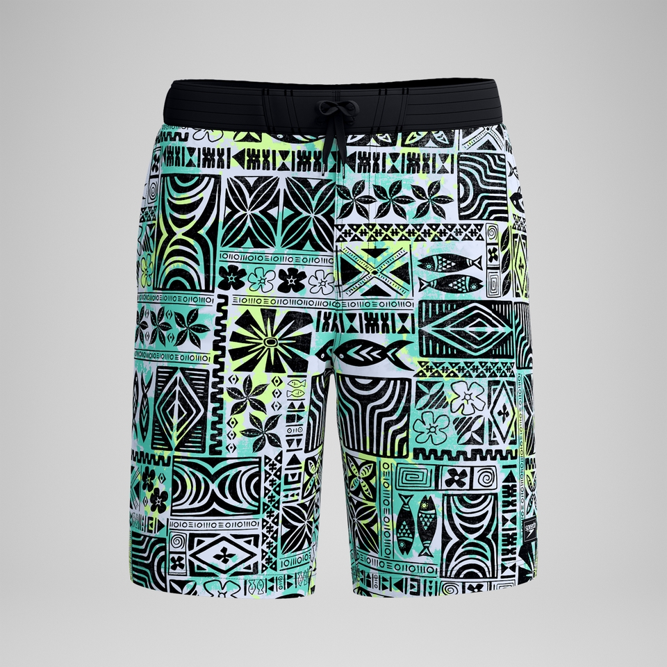Bondi Bedruckte Badeshorts 50 cm Schwarz/Weiß für Herren
