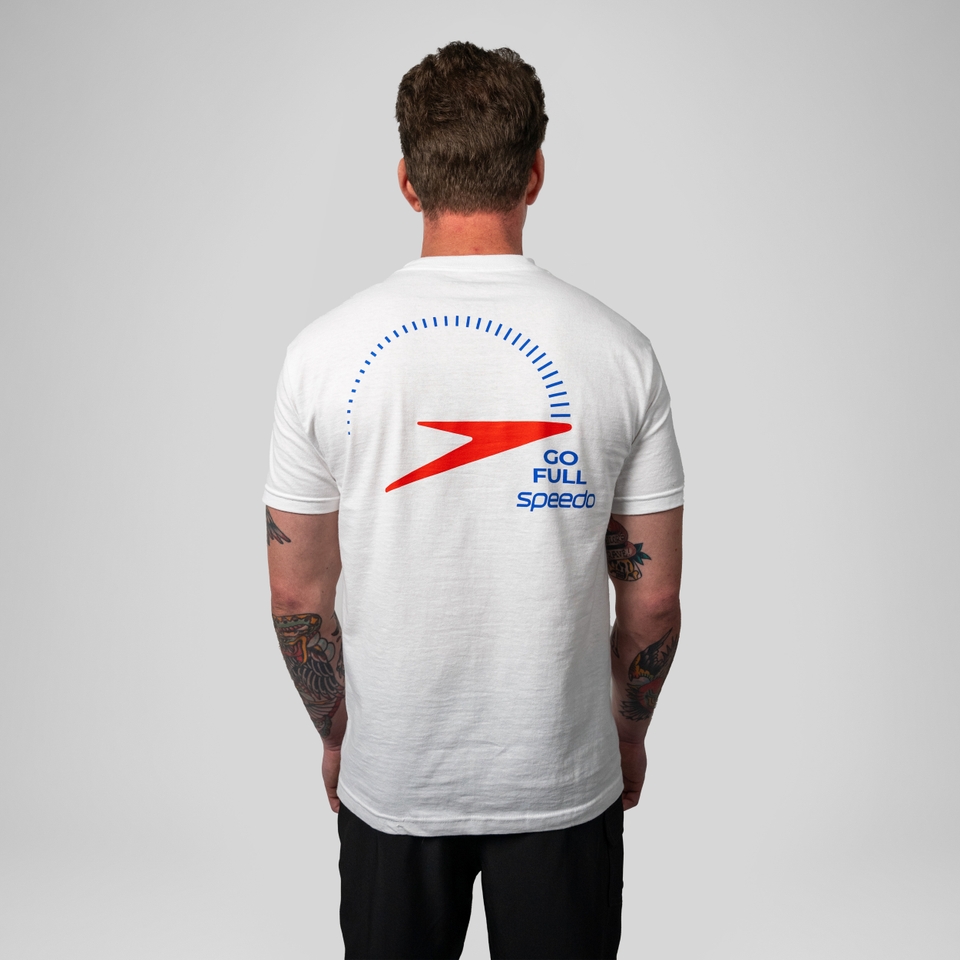 Men's Go Full Speedo Short Sleeve Graphic Tee White