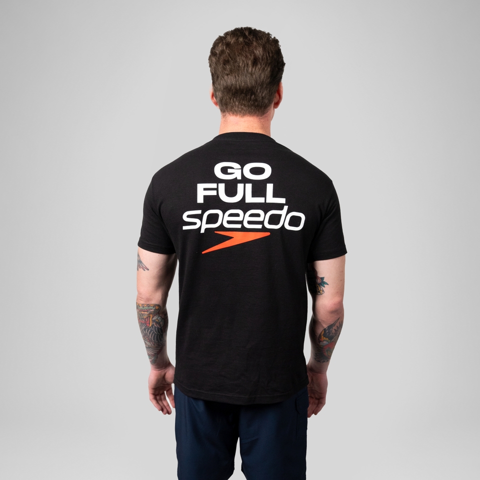 Men's Go Full Speedo Short Sleeve Graphic Tee Black