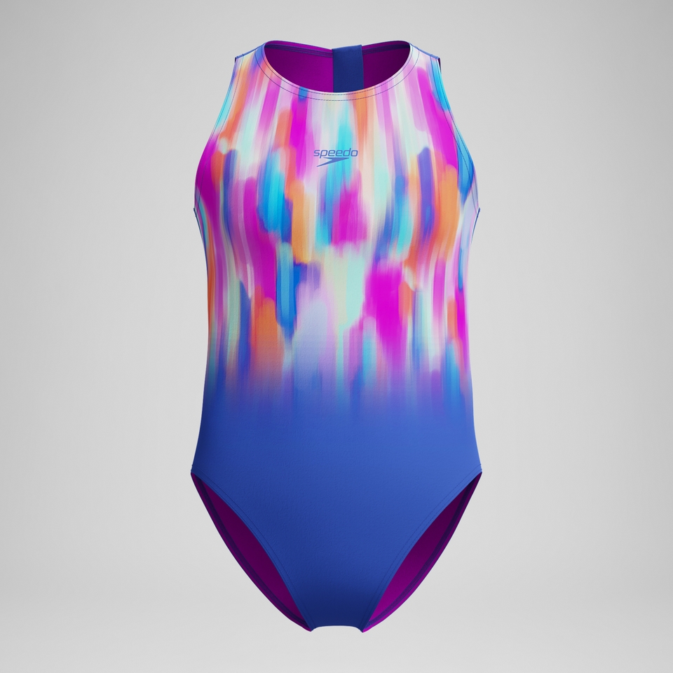 Bedruckter Hydrasuit Blau/Pink für Mädchen