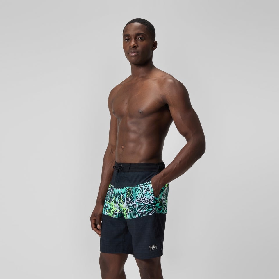 Men's Speedo Bondi UPF 50 Boardshort Swim Trunks Color: Coral Blue Size: XL