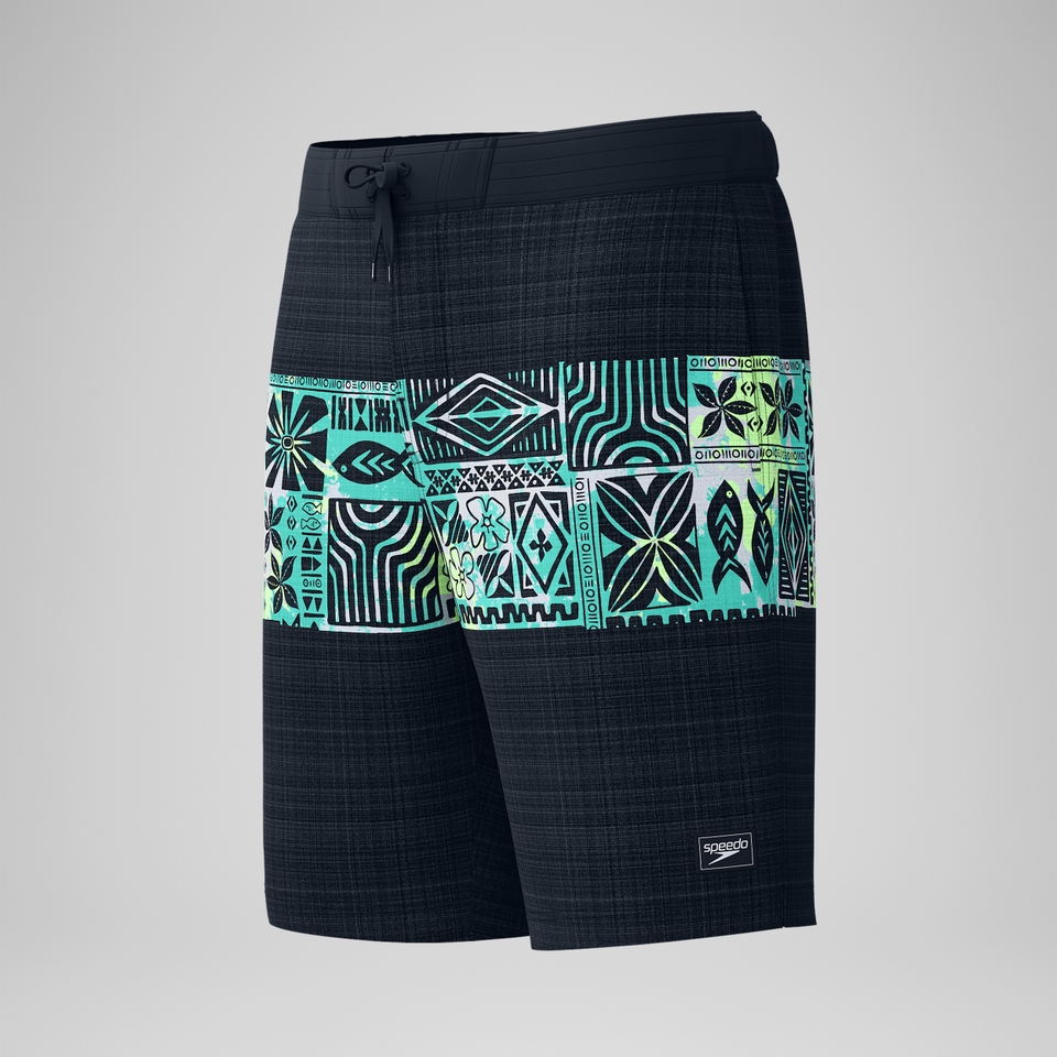Bondi Bedruckte Badeshorts 50 cm Schwarz für Herren