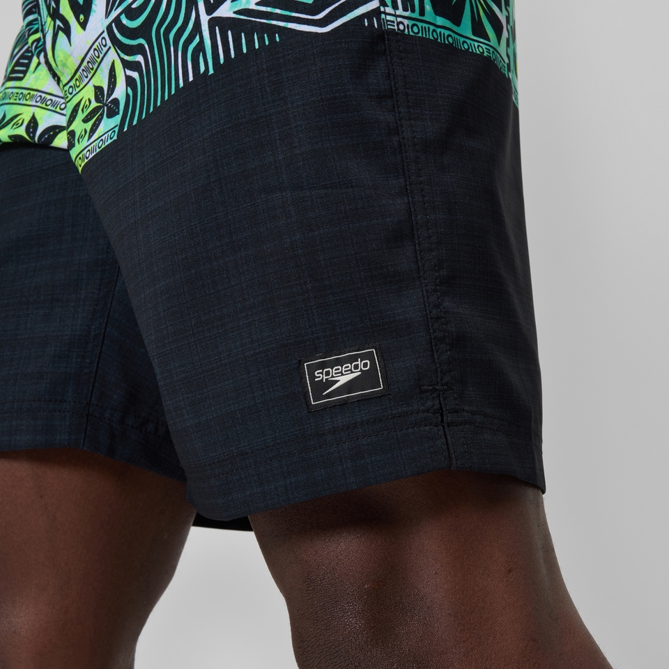 Bondi Bedruckte Badeshorts 50 cm Schwarz für Herren