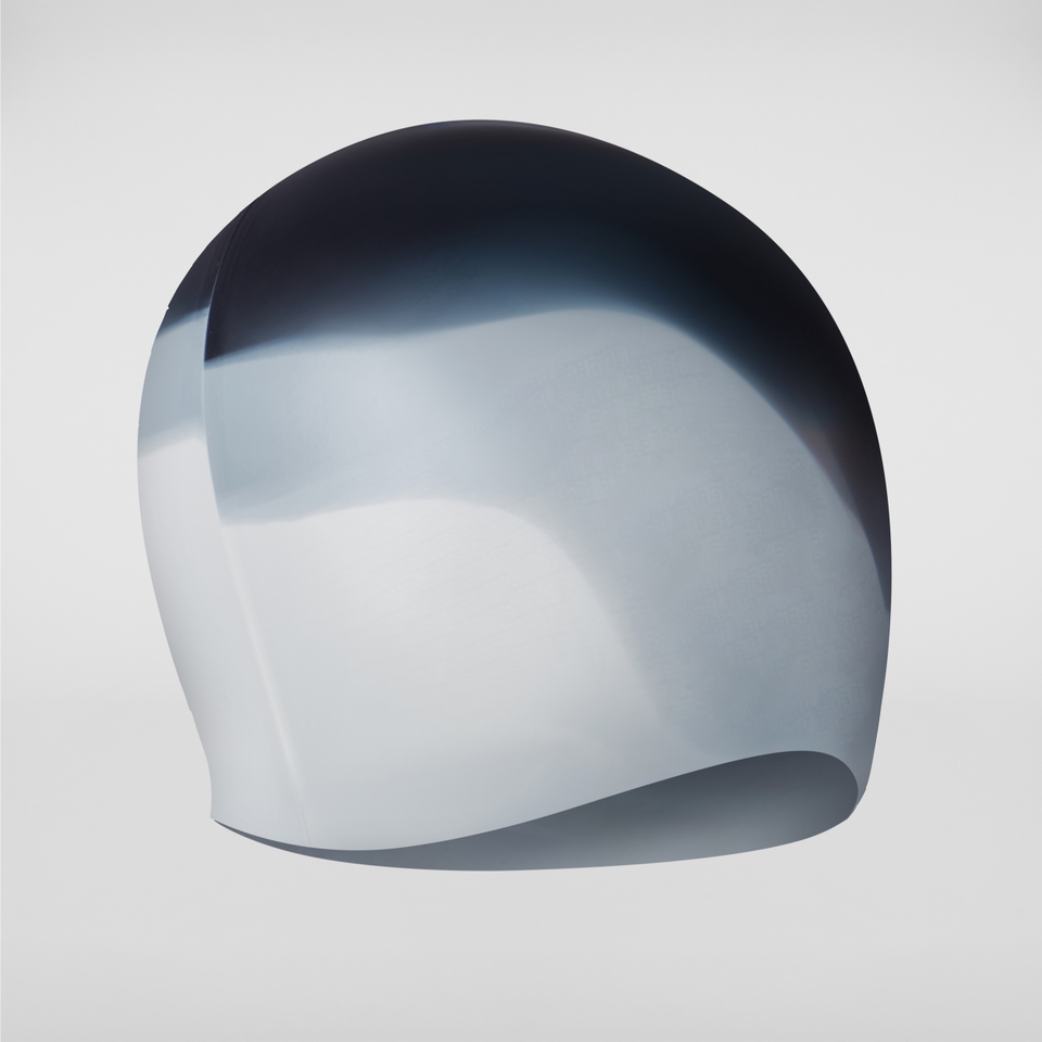 Adult Multi Colour Silicone Swim Cap Black/Grey