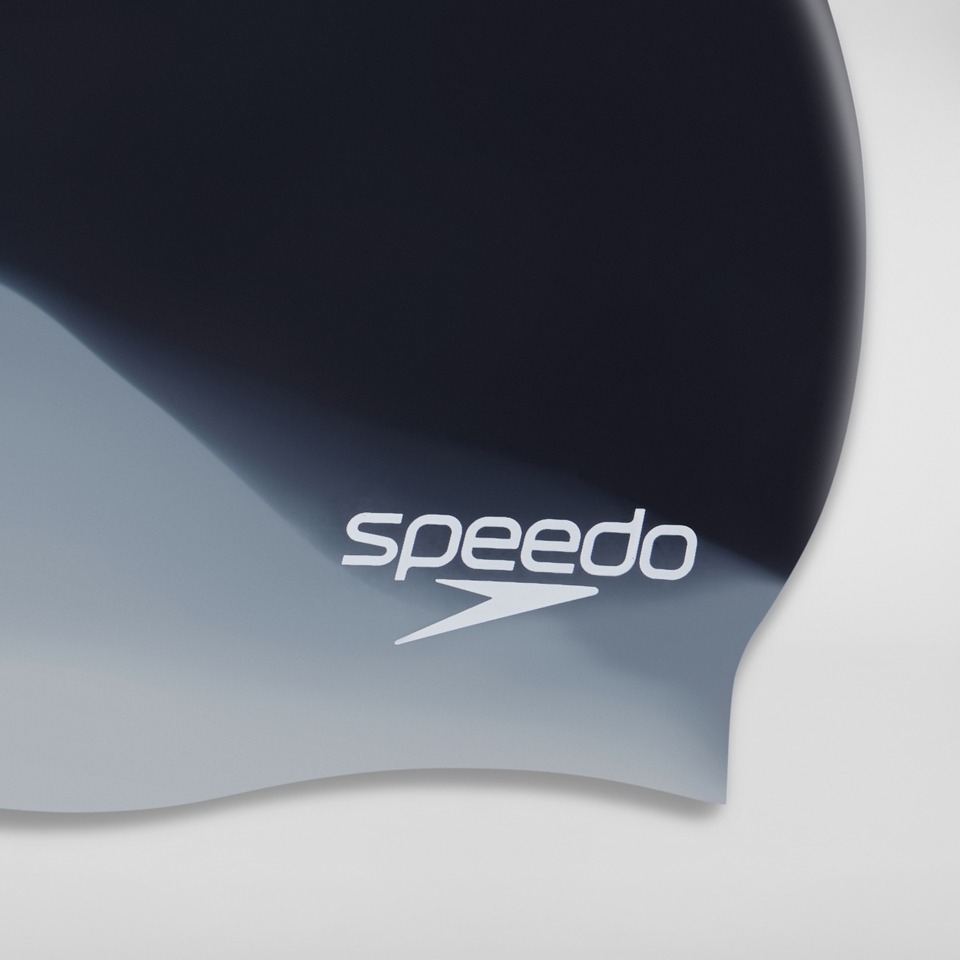Adult Multi Colour Silicone Swim Cap Black/Grey