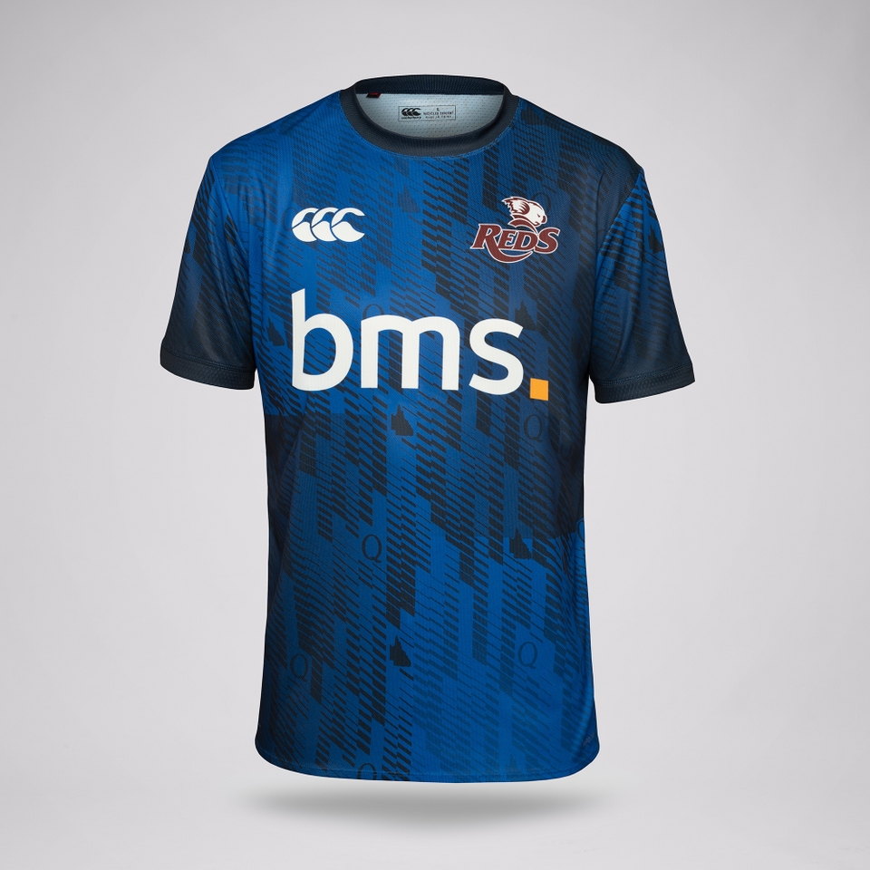 MENS 2025 QLD REDS PLAYERS TRAINING TEE NAVY
