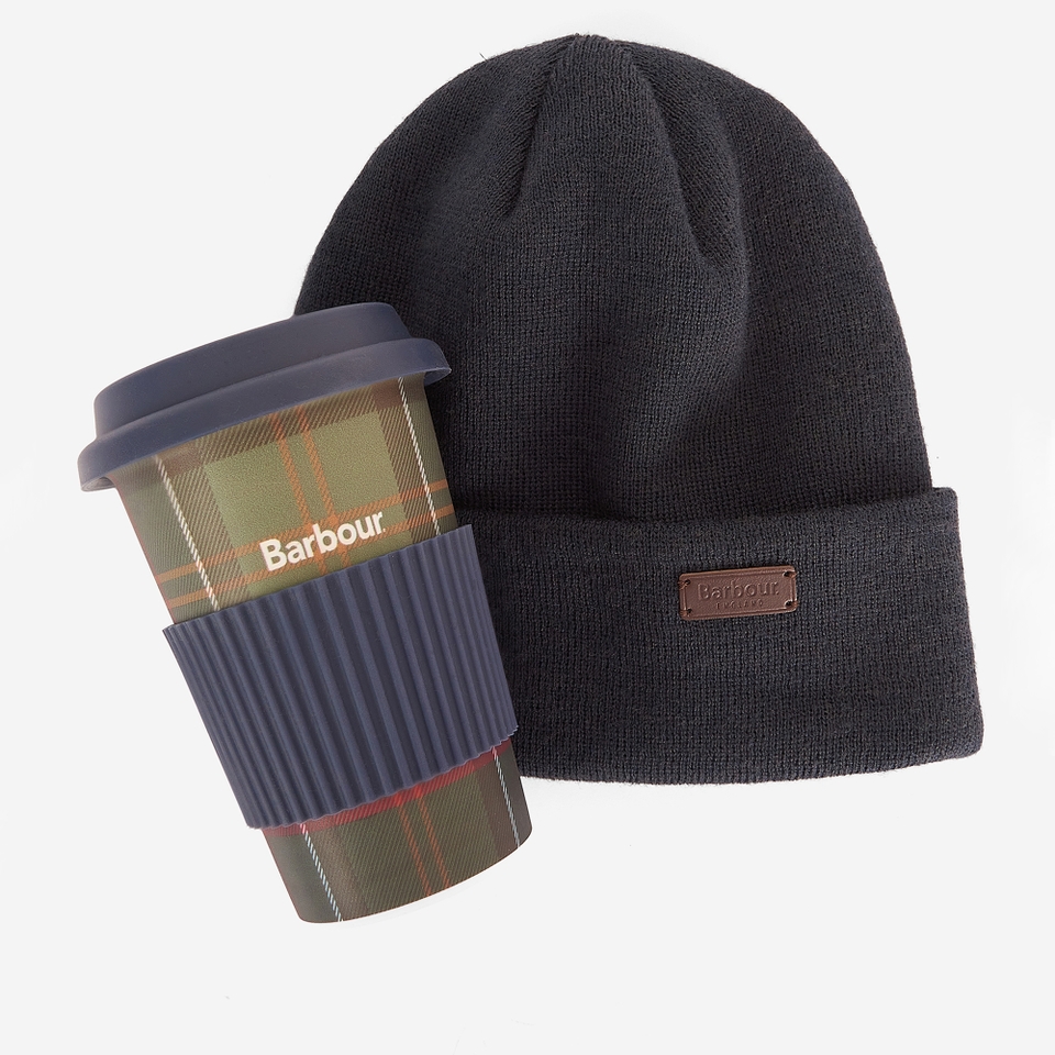 Barbour Knitted Hat and Travel Mug Gift Set