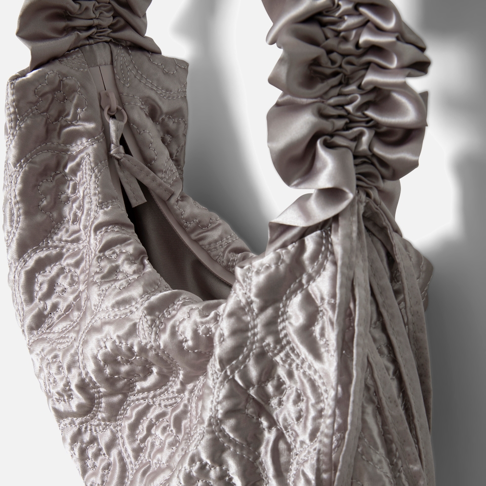 Damson Madder Ruched Satin Kidney Bag