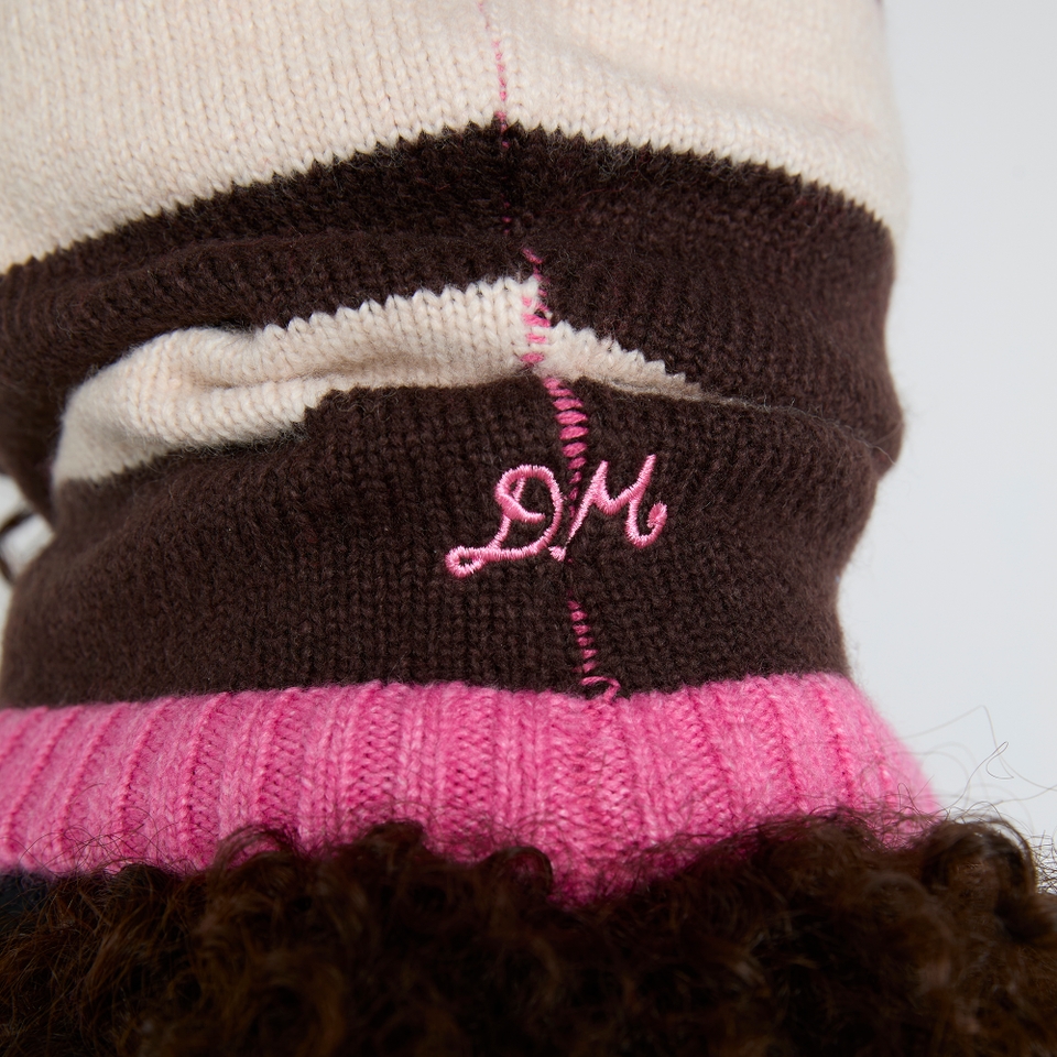 Damson Madder Striped Intarsia-Knit Hood