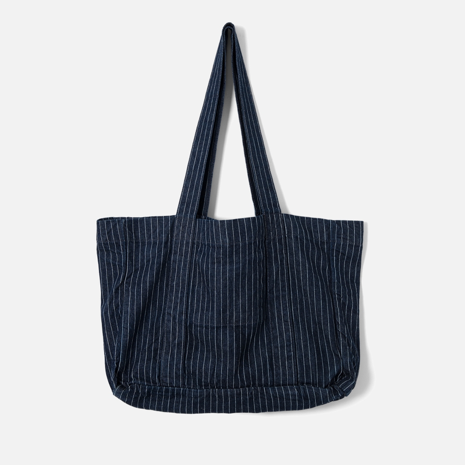 Damson Madder Women's Damson Denim Pinstripe Tote Bag - Navy