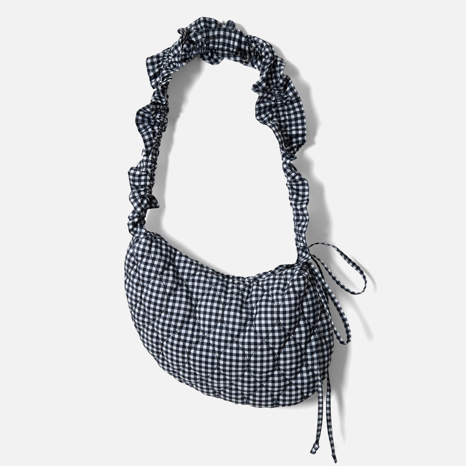 Damson Madder Ruched Gingham Kidney Bag