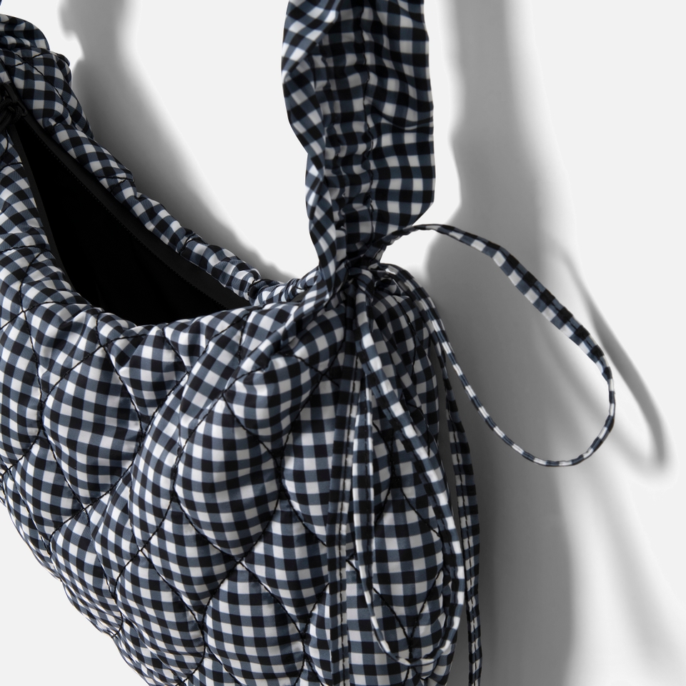 Damson Madder Ruched Gingham Kidney Bag