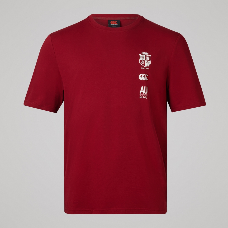 ADULT UNISEX BRITISH & IRISH LIONS TOUR 25 TEE RED