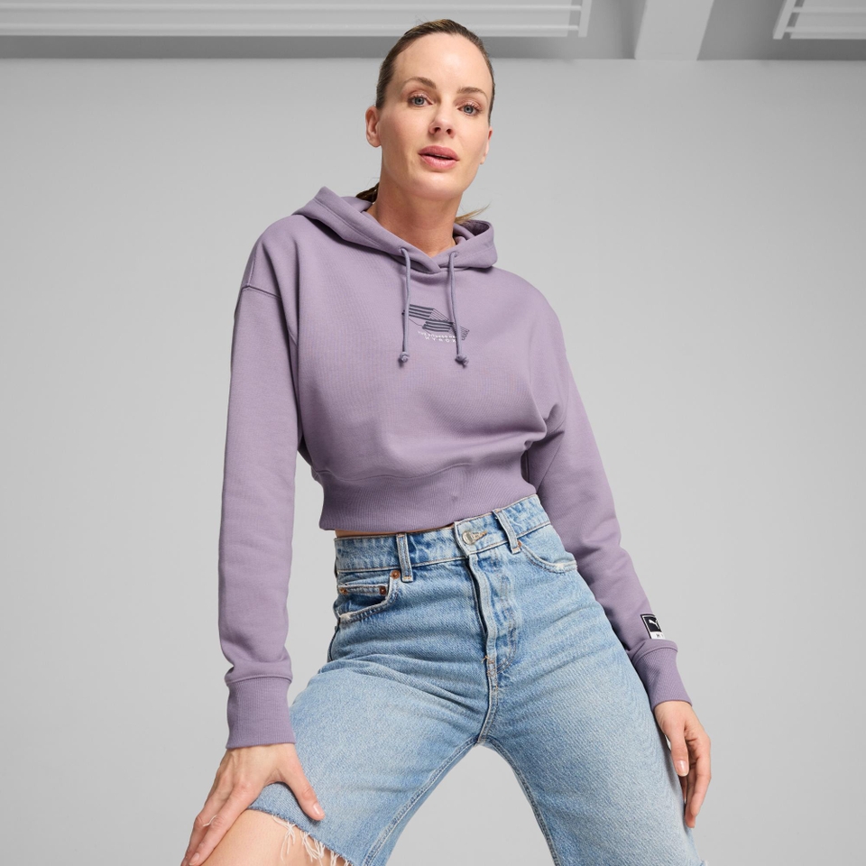 PUMA x HYROX Cropped Hoodie - Women's - Purple