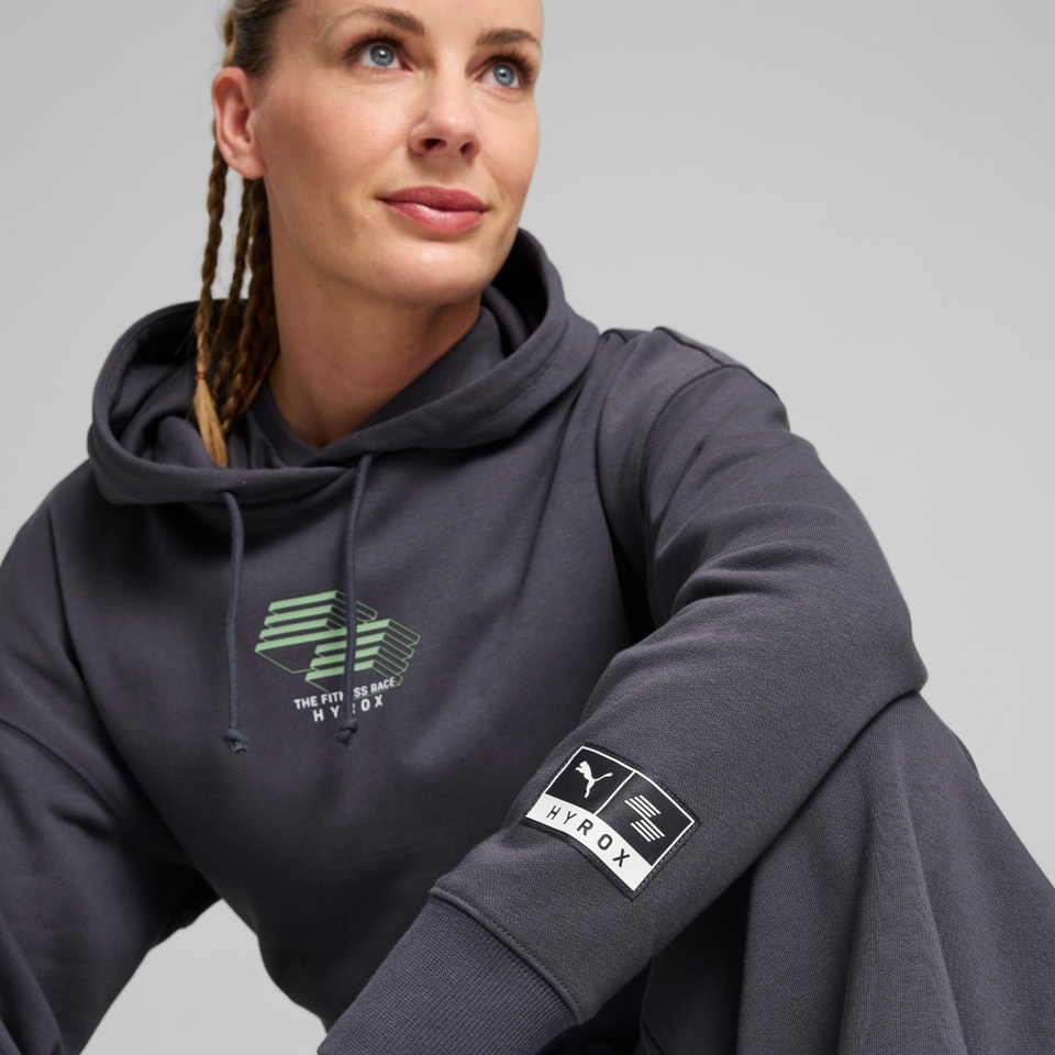 PUMA x HYROX Cropped Hoodie - Women's - Grey