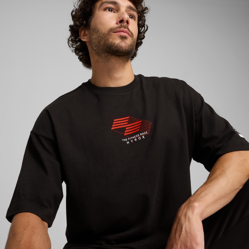 PUMA x HYROX Oversized Graphic Tee - Men's - Black