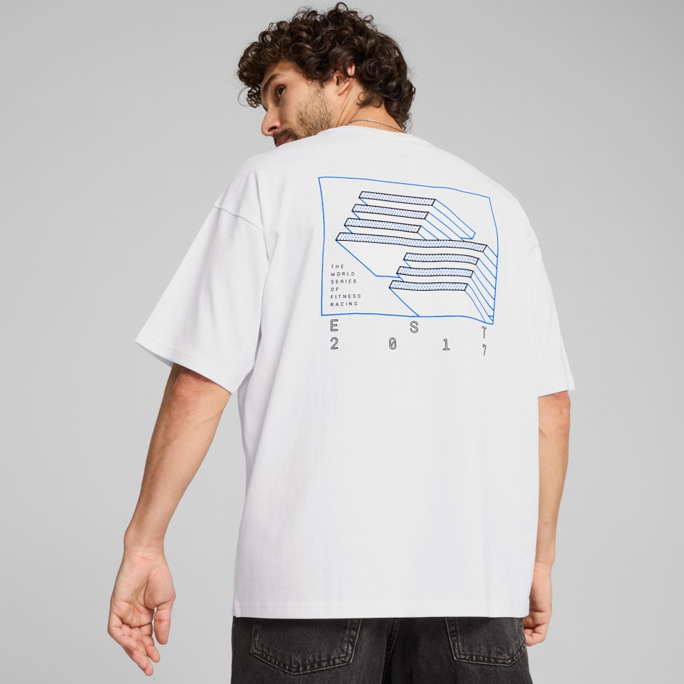 PUMA x HYROX Oversized Graphic Tee - Men's - White