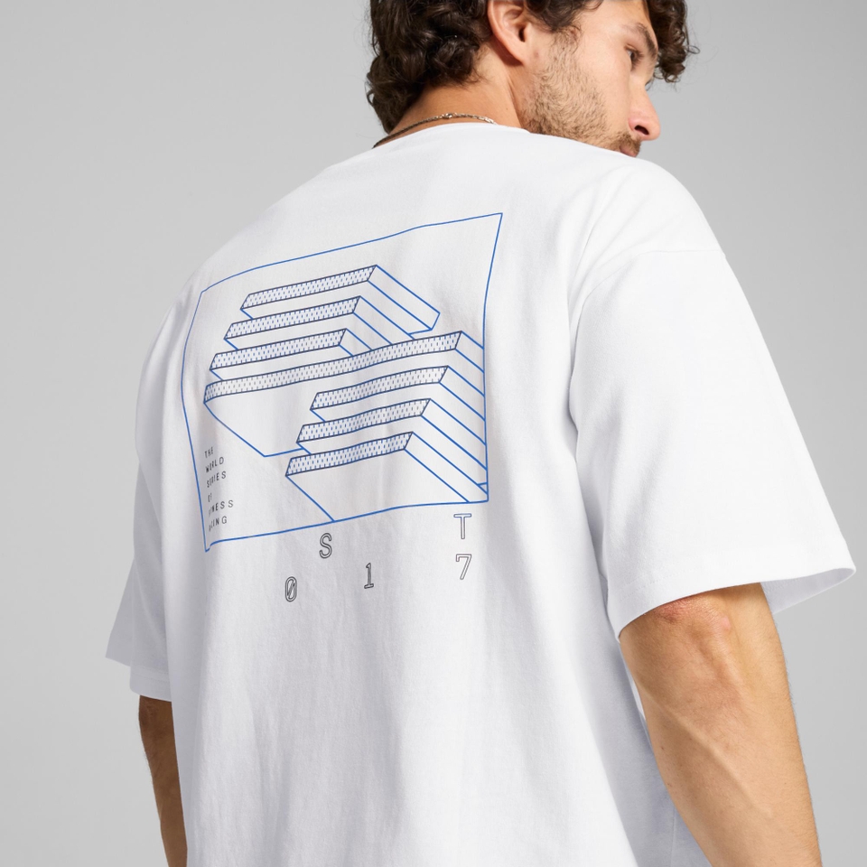 PUMA x HYROX Oversized Graphic Tee - Men's - White