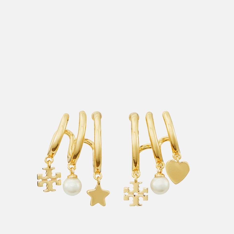 Tory Burch Women's Kira Pearl Multi Hoop Earrings - Gold