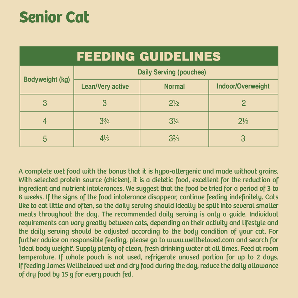 Senior Chicken in Jelly Grain Free Wet Cat Food Pouches 12 pouches