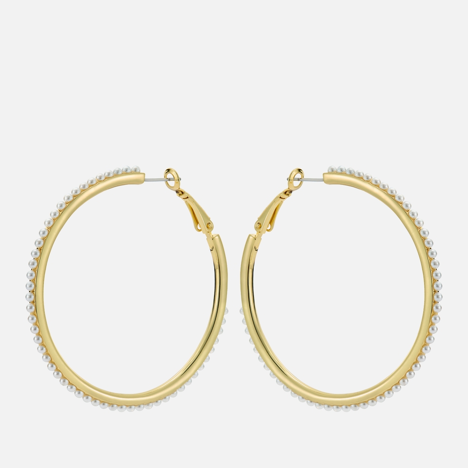 Ted Baker Women's Perla: Large Pearl Hoop Earrings - Gold/Pearl