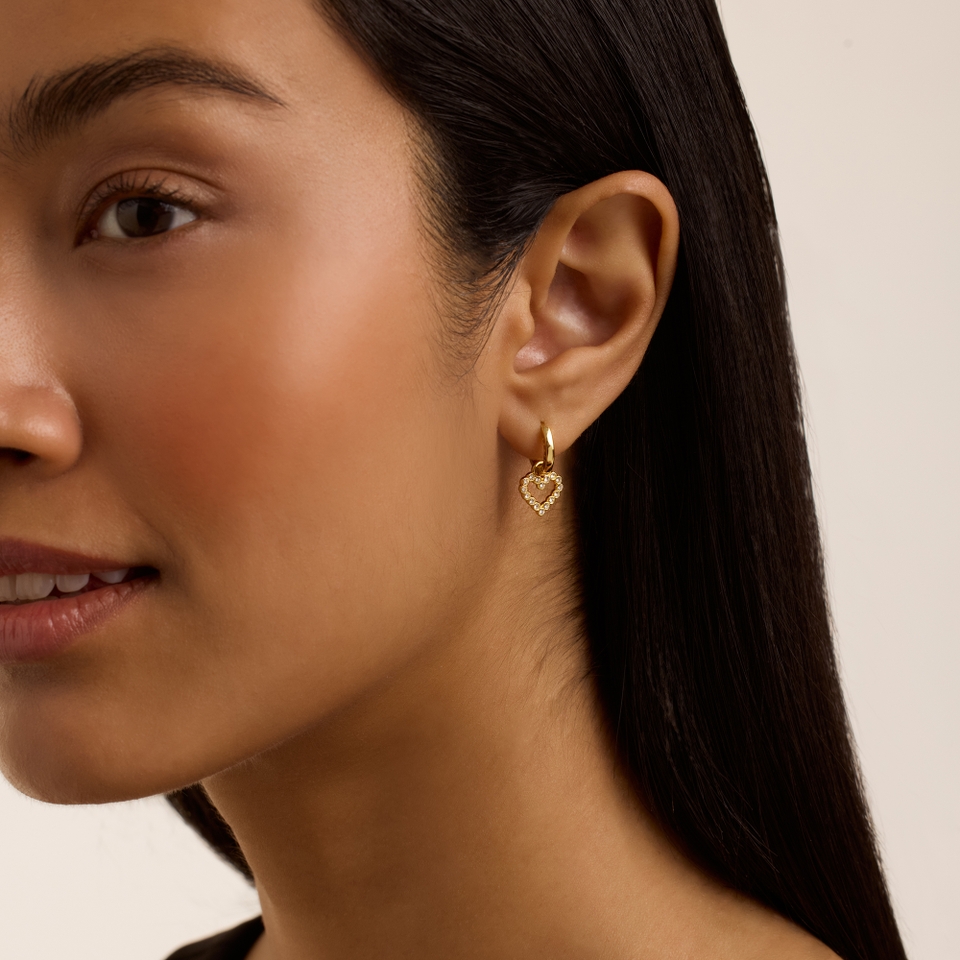 Ted Baker Amora Halo Gold-Plated Heart Earrings