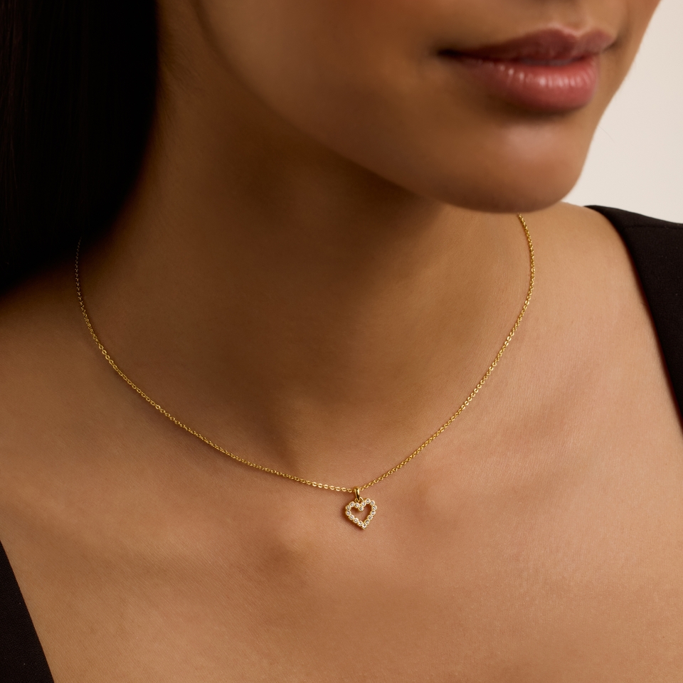 Ted Baker Amore Halo Gold-Plated Heart Necklace