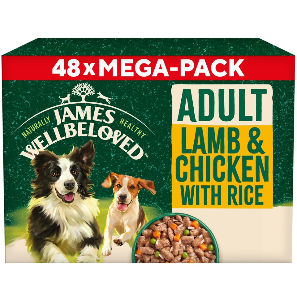 Adult Lamb & Chicken & Rice in Gravy Wet Dog Food Pouches 48 pouches