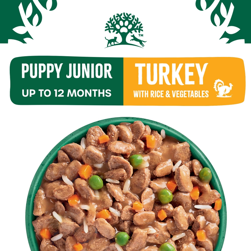 Puppy Turkey & Rice in Gravy Wet Dog Food Pouches 48 pouches