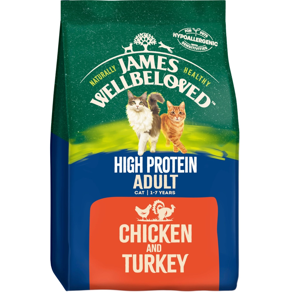 Adult Chicken & Turkey High Protein Dry Cat Food 16kg