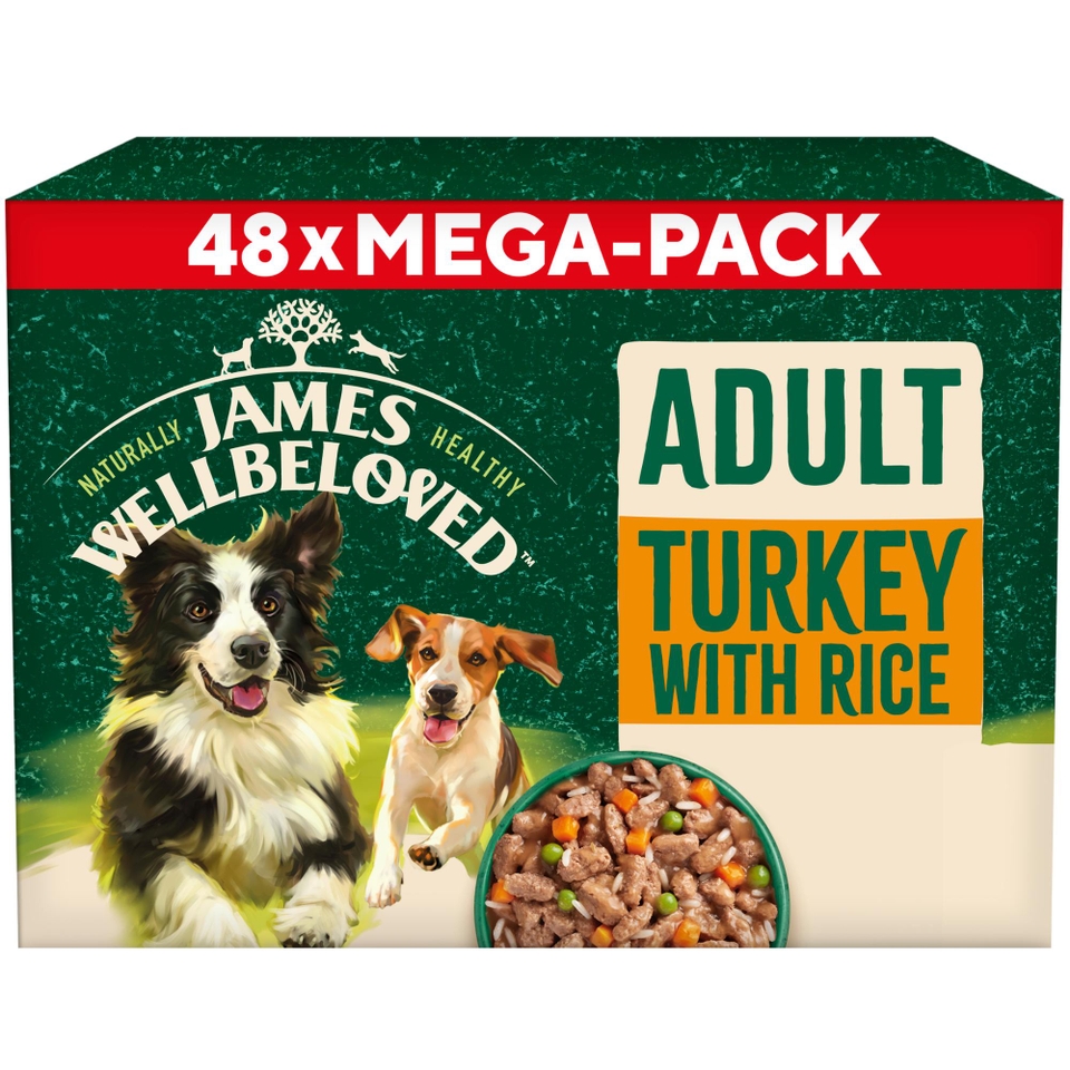 Adult Turkey & Rice in Gravy Wet Dog Food Pouches 48 pouches