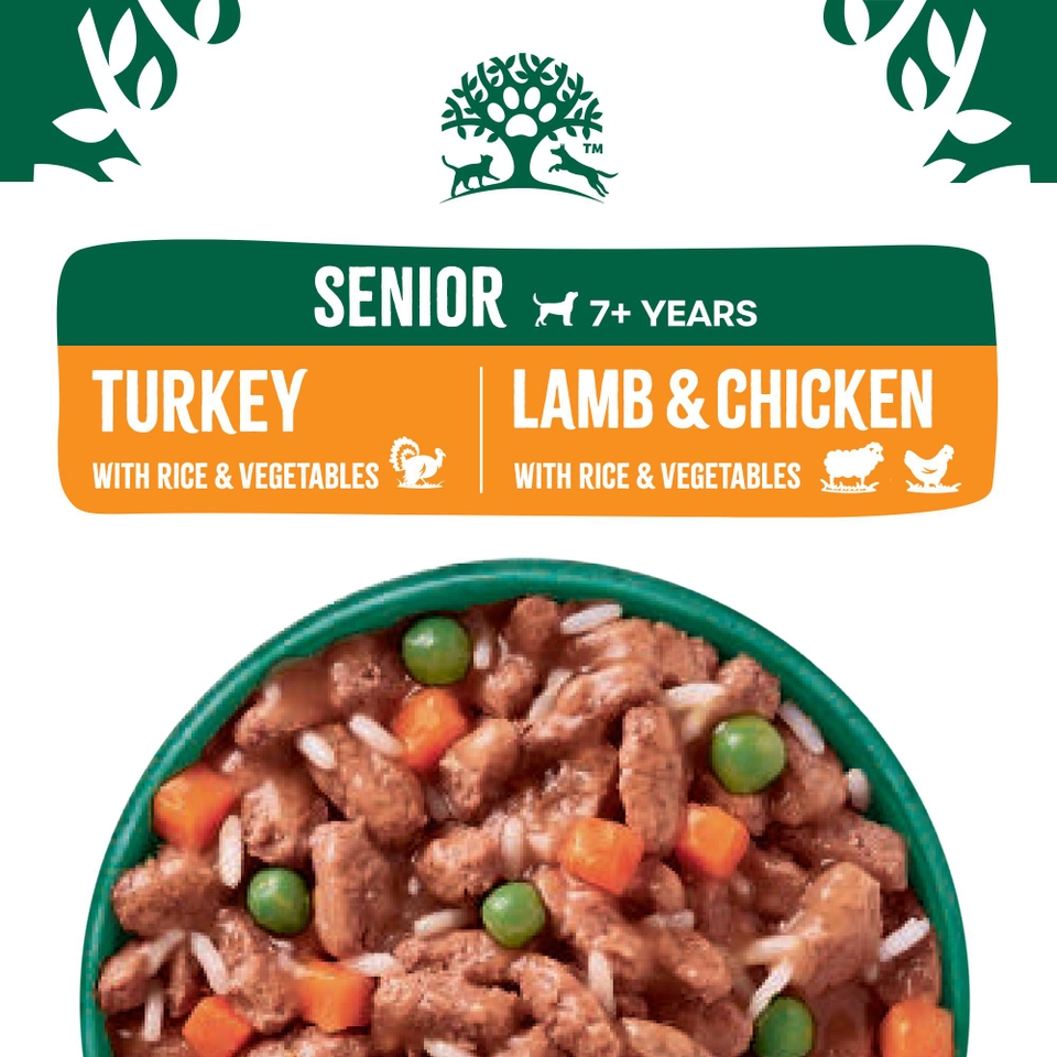 Senior Turkey, Lamb & Chicken in Gravy Wet Dog Food Pouches 48 pouches