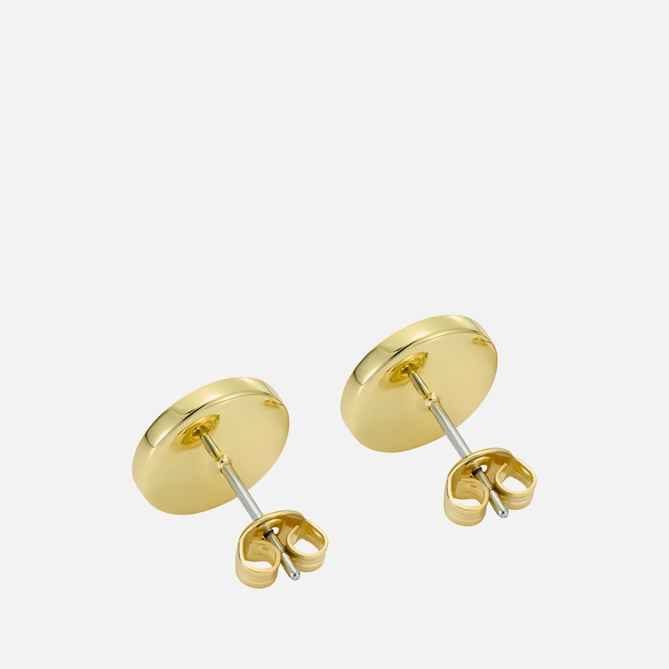 Ted Baker Monlia Monogram Gold-Plated Button Earrings