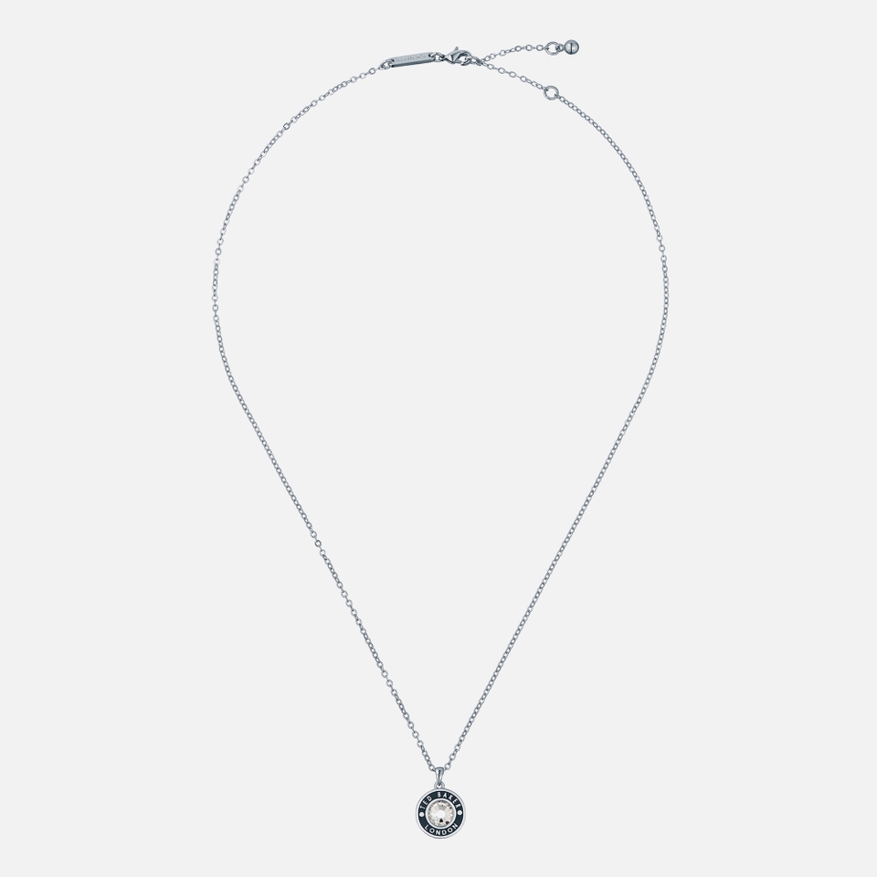 Ted Baker Women's Cherlie: Crystal Button Pendant Necklace - Silver/Black