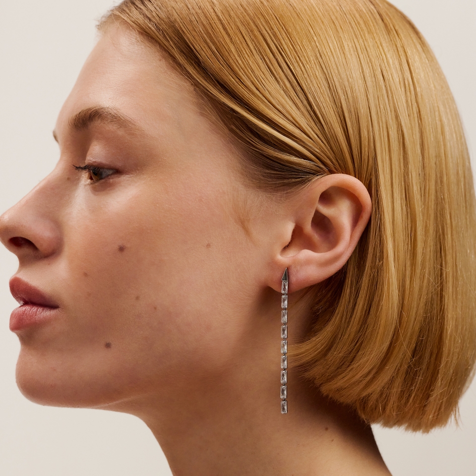 Ted Baker Isalie Baguette Silver-Plated Slinky Earrings