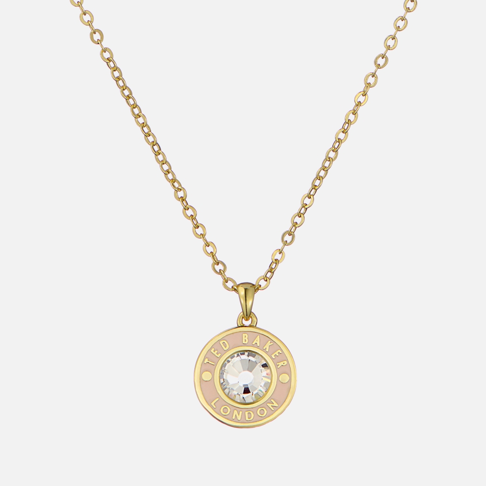 Ted Baker Women's Cherlie: Crystal Button Pendant Necklace - Gold/Light Pink