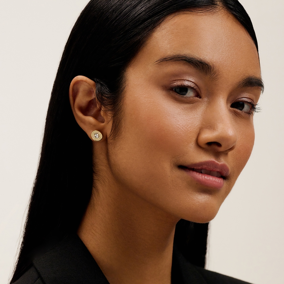 Ted Baker Cherelle Button Gold-Plated Earrings