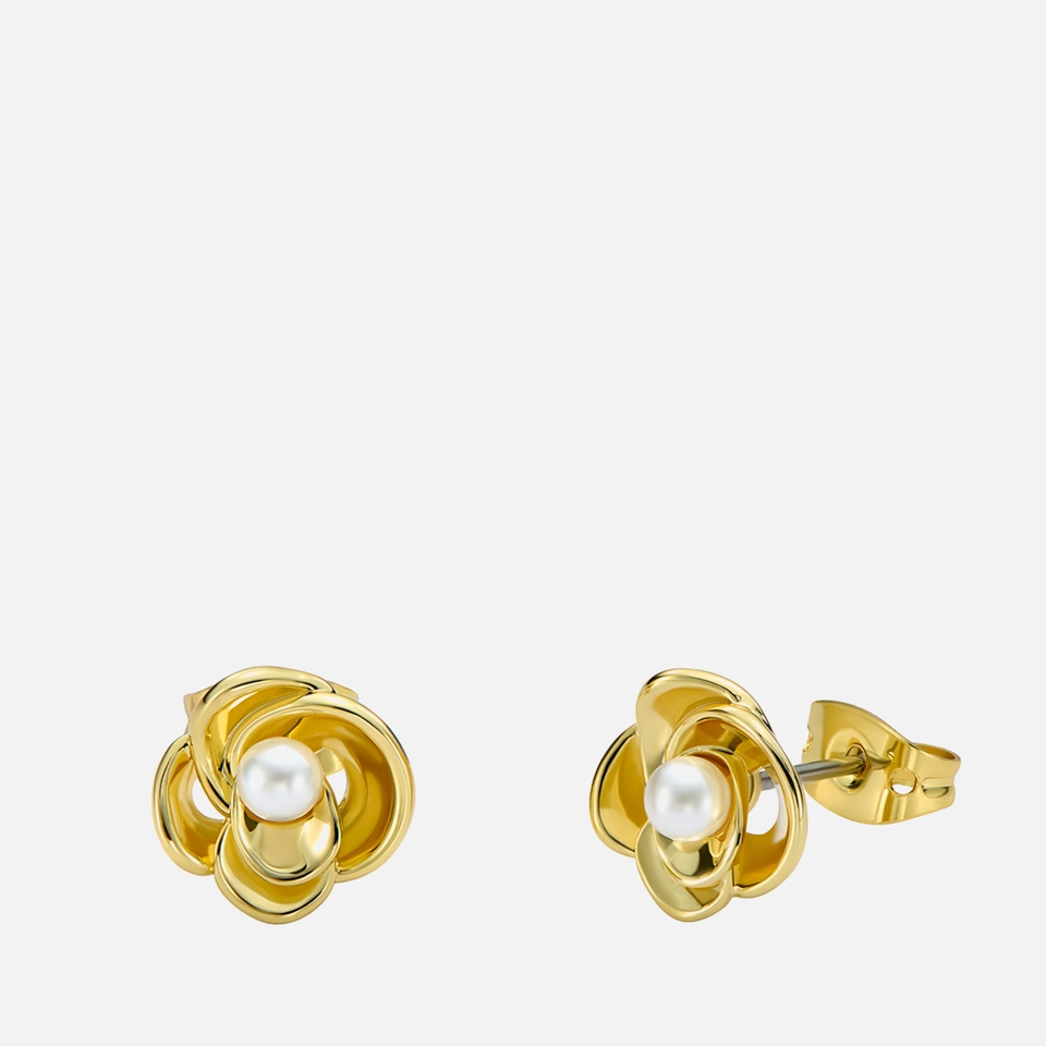 Ted Baker Flo Pearl Gold-Plated Flower Earrings