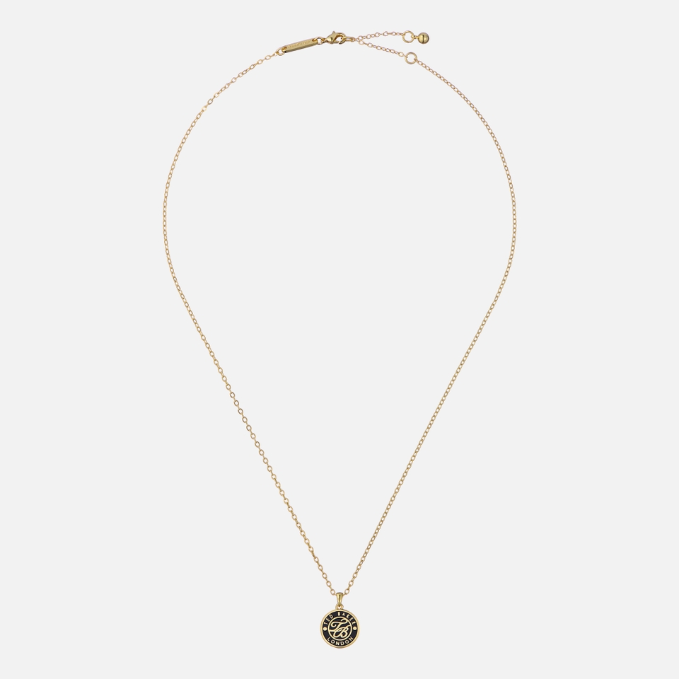 Ted Baker Monella Monogram Gold-Plated Button Necklace